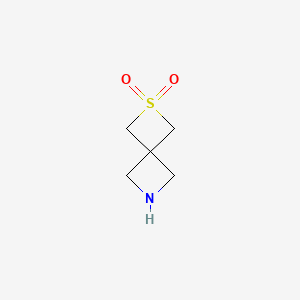 molecular formula C5H9NO2S B594949 2-Thia-6-azaspiro[3.3]heptane-2,2-dioxide CAS No. 1263182-09-7