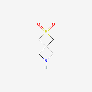 molecular formula C5H9NO2S B594949 2-Thia-6-azaspiro[3.3]heptane 2,2-dioxide CAS No. 1263182-09-7