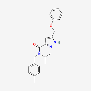 molecular formula C22H25N3O2 B5949530 N-isopropyl-N-(4-methylbenzyl)-5-(phenoxymethyl)-1H-pyrazole-3-carboxamide 