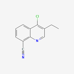molecular formula C12H9ClN2 B594955 4-Chloro-3-ethylquinoline-8-carbonitrile CAS No. 1334499-57-8
