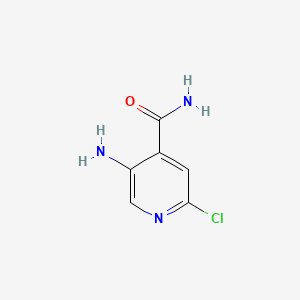molecular formula C6H6ClN3O B594972 5-氨基-2-氯异烟酰胺 CAS No. 1217026-70-4