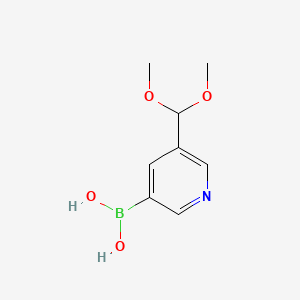 molecular formula C8H12BNO4 B594975 5-(二甲氧甲基)吡啶-3-硼酸 CAS No. 1256346-31-2