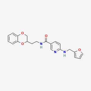 molecular formula C21H21N3O4 B5949764 N-[2-(2,3-dihydro-1,4-benzodioxin-2-yl)ethyl]-6-[(2-furylmethyl)amino]nicotinamide 