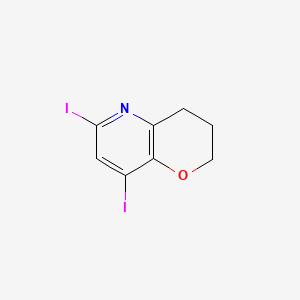 molecular formula C8H7I2NO B594979 6,8-Diiodo-3,4-dihydro-2H-pyrano[3,2-b]pyridine CAS No. 1222533-94-9