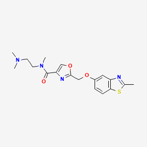 molecular formula C18H22N4O3S B5949800 N-[2-(dimethylamino)ethyl]-N-methyl-2-{[(2-methyl-1,3-benzothiazol-5-yl)oxy]methyl}-1,3-oxazole-4-carboxamide 