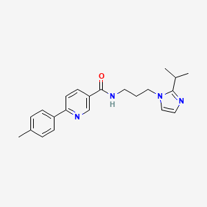 molecular formula C22H26N4O B5949811 N-[3-(2-isopropyl-1H-imidazol-1-yl)propyl]-6-(4-methylphenyl)nicotinamide 