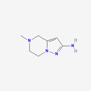 molecular formula C7H12N4 B594982 5-甲基-4,5,6,7-四氢吡唑并[1,5-a]吡嗪-2-胺 CAS No. 1227210-33-4