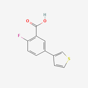 B594983 2-Fluoro-5-(thiophen-3-YL)benzoic acid CAS No. 1261993-00-3
