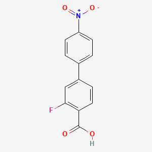 molecular formula C13H8FNO4 B594987 2-Fluoro-4-(4-nitrophenyl)benzoic acid CAS No. 1352318-47-8