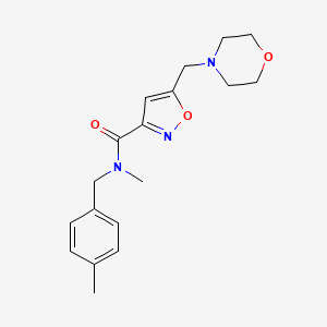 molecular formula C18H23N3O3 B5949938 N-methyl-N-(4-methylbenzyl)-5-(morpholin-4-ylmethyl)isoxazole-3-carboxamide 