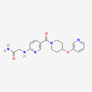 molecular formula C18H21N5O3 B5949951 N~2~-(5-{[4-(pyridin-3-yloxy)piperidin-1-yl]carbonyl}pyridin-2-yl)glycinamide 
