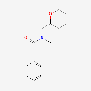 molecular formula C17H25NO2 B5950002 N,2-dimethyl-2-phenyl-N-(tetrahydro-2H-pyran-2-ylmethyl)propanamide 