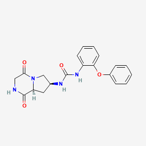 molecular formula C20H20N4O4 B5950006 N-[(7S,8aS)-1,4-dioxooctahydropyrrolo[1,2-a]pyrazin-7-yl]-N'-(2-phenoxyphenyl)urea 