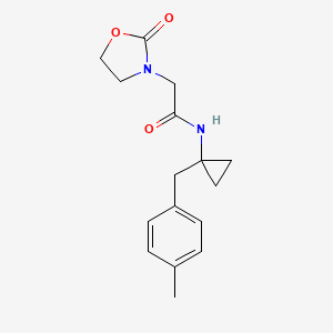 molecular formula C16H20N2O3 B5950051 N-[1-(4-methylbenzyl)cyclopropyl]-2-(2-oxo-1,3-oxazolidin-3-yl)acetamide 