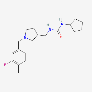 molecular formula C19H28FN3O B5950180 N-cyclopentyl-N'-{[1-(3-fluoro-4-methylbenzyl)pyrrolidin-3-yl]methyl}urea 