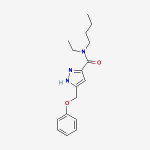 molecular formula C17H23N3O2 B5950191 N-butyl-N-ethyl-5-(phenoxymethyl)-1H-pyrazole-3-carboxamide 