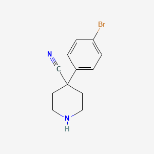 molecular formula C12H13BrN2 B595021 4-(4-Bromophenyl)piperidine-4-carbonitrile CAS No. 1255666-69-3