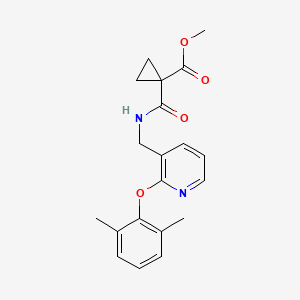 molecular formula C20H22N2O4 B5950235 methyl 1-[({[2-(2,6-dimethylphenoxy)pyridin-3-yl]methyl}amino)carbonyl]cyclopropanecarboxylate 