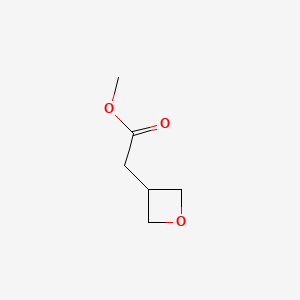 molecular formula C6H10O3 B595024 Methyl 2-(oxetan-3-yl)acetate CAS No. 1217800-69-5