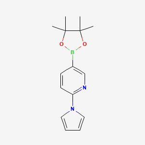 molecular formula C15H19BN2O2 B595025 2-(1H-吡咯-1-基)-5-(4,4,5,5-四甲基-1,3,2-二氧杂硼烷-2-基)吡啶 CAS No. 1309981-28-9
