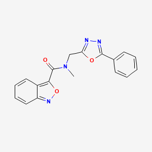 molecular formula C18H14N4O3 B5950255 N-methyl-N-[(5-phenyl-1,3,4-oxadiazol-2-yl)methyl]-2,1-benzisoxazole-3-carboxamide 