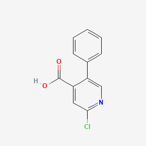 molecular formula C12H8ClNO2 B595032 2-Chloro-5-phenylisonicotinic acid CAS No. 1214323-23-5