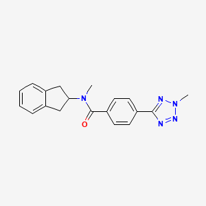 molecular formula C19H19N5O B5950328 N-(2,3-dihydro-1H-inden-2-yl)-N-methyl-4-(2-methyl-2H-tetrazol-5-yl)benzamide 
