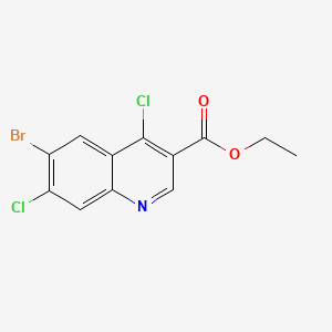 molecular formula C12H8BrCl2NO2 B595037 Ethyl 6-bromo-4,7-dichloroquinoline-3-carboxylate CAS No. 1260821-25-7