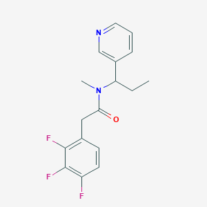 molecular formula C17H17F3N2O B5950393 N-methyl-N-(1-pyridin-3-ylpropyl)-2-(2,3,4-trifluorophenyl)acetamide 