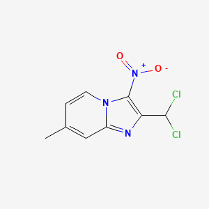 molecular formula C9H7Cl2N3O2 B595040 2-(Dichloromethyl)-7-methyl-3-nitroimidazo[1,2-a]pyridine CAS No. 1313712-28-5