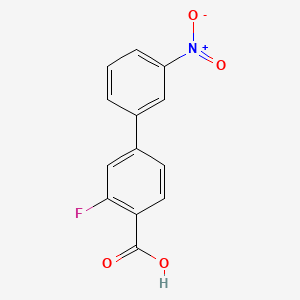 molecular formula C13H8FNO4 B595041 2-Fluoro-4-(3-nitrophenyl)benzoic acid CAS No. 1261968-85-7