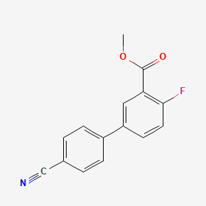 molecular formula C15H10FNO2 B595047 Methyl 5-(4-cyanophenyl)-2-fluorobenzoate CAS No. 1365272-84-9