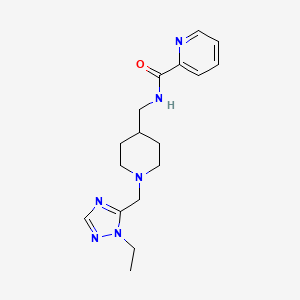 molecular formula C17H24N6O B5950484 N-({1-[(1-ethyl-1H-1,2,4-triazol-5-yl)methyl]piperidin-4-yl}methyl)pyridine-2-carboxamide 