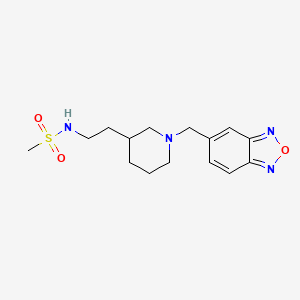 molecular formula C15H22N4O3S B5950538 N-{2-[1-(2,1,3-benzoxadiazol-5-ylmethyl)piperidin-3-yl]ethyl}methanesulfonamide 