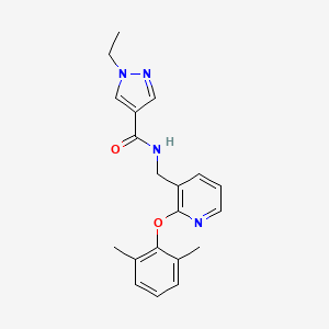 molecular formula C20H22N4O2 B5950546 N-{[2-(2,6-dimethylphenoxy)pyridin-3-yl]methyl}-1-ethyl-1H-pyrazole-4-carboxamide 
