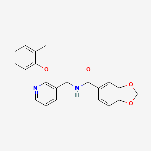 molecular formula C21H18N2O4 B5950555 N-{[2-(2-methylphenoxy)pyridin-3-yl]methyl}-1,3-benzodioxole-5-carboxamide 