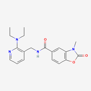 molecular formula C19H22N4O3 B5950573 N-{[2-(diethylamino)pyridin-3-yl]methyl}-3-methyl-2-oxo-2,3-dihydro-1,3-benzoxazole-5-carboxamide 