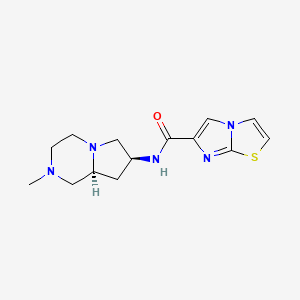 molecular formula C14H19N5OS B5950596 N-[(7S,8aS)-2-methyloctahydropyrrolo[1,2-a]pyrazin-7-yl]imidazo[2,1-b][1,3]thiazole-6-carboxamide 