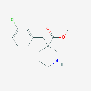 molecular formula C15H20ClNO2 B5950613 Ethyl 3-(3-chlorobenzyl)piperidine-3-carboxylate 