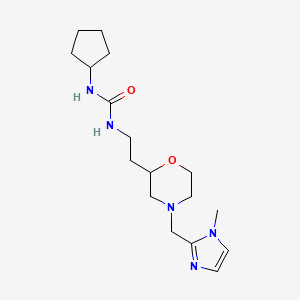 molecular formula C17H29N5O2 B5950663 N-cyclopentyl-N'-(2-{4-[(1-methyl-1H-imidazol-2-yl)methyl]morpholin-2-yl}ethyl)urea 