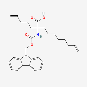 molecular formula C30H37NO4 B595067 2-((((9H-Fluoren-9-yl)methoxy)carbonyl)amino)-2-(pent-4-en-1-yl)dec-9-enoic acid CAS No. 1211504-14-1
