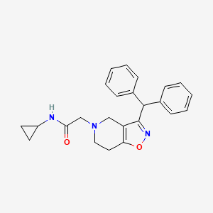 molecular formula C24H25N3O2 B5950683 N-cyclopropyl-2-[3-(diphenylmethyl)-6,7-dihydroisoxazolo[4,5-c]pyridin-5(4H)-yl]acetamide 