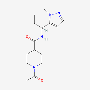 molecular formula C15H24N4O2 B5950750 1-acetyl-N-[1-(1-methyl-1H-pyrazol-5-yl)propyl]piperidine-4-carboxamide 
