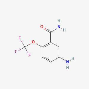 molecular formula C8H7F3N2O2 B595080 5-Amino-2-(trifluoromethoxy)benzamide CAS No. 1261471-58-2