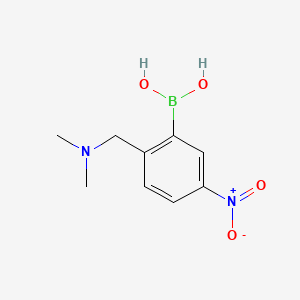 molecular formula C9H13BN2O4 B595081 (2-((Dimethylamino)methyl)-5-nitrophenyl)boronic acid CAS No. 1217500-82-7