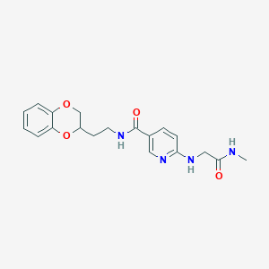molecular formula C19H22N4O4 B5950812 N-[2-(2,3-dihydro-1,4-benzodioxin-2-yl)ethyl]-6-{[2-(methylamino)-2-oxoethyl]amino}nicotinamide 