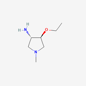 molecular formula C7H16N2O B595083 (3S,4S)-4-Ethoxy-1-methylpyrrolidin-3-amine CAS No. 1212089-23-0
