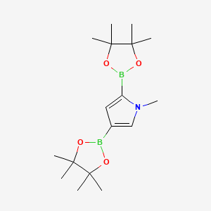 molecular formula C17H29B2NO4 B595084 1-Methyl-2,4-bis(4,4,5,5-tetramethyl-1,3,2-dioxaborolan-2-yl)-1H-pyrrole CAS No. 1278579-60-4