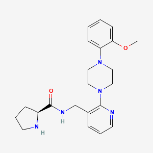 molecular formula C22H29N5O2 B5950847 N-({2-[4-(2-methoxyphenyl)piperazin-1-yl]pyridin-3-yl}methyl)-L-prolinamide 