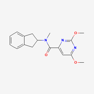 molecular formula C17H19N3O3 B5950871 N-(2,3-dihydro-1H-inden-2-yl)-2,6-dimethoxy-N-methylpyrimidine-4-carboxamide 